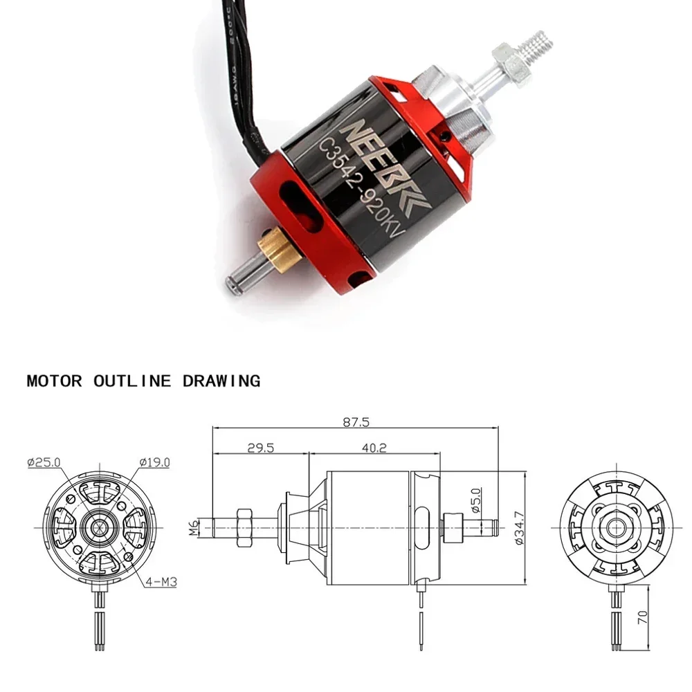 1/2/4PCS 3542 920KV 1400KV Out - đánh giá và giá Rc Plane Hobby Zone